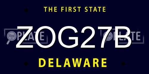 ZOG27B Delaware License Plate