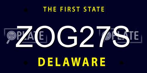 ZOG27S Delaware License Plate