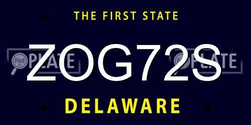 ZOG72S Delaware License Plate