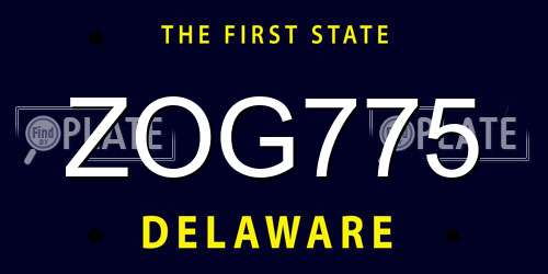ZOG775 Delaware License Plate