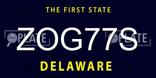 ZOG77S Delaware License Plate