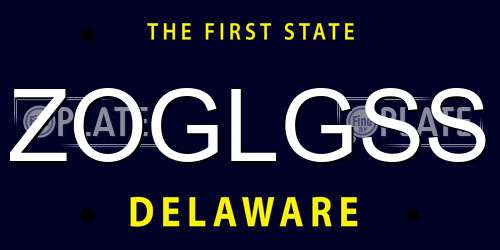 ZOGLGSS Delaware License Plate