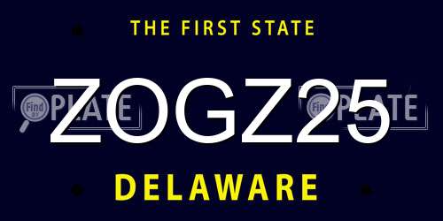 ZOGZ25 Delaware License Plate