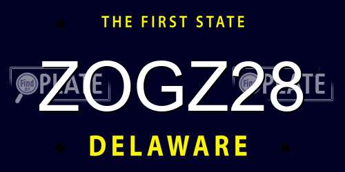 ZOGZ28 Delaware License Plate