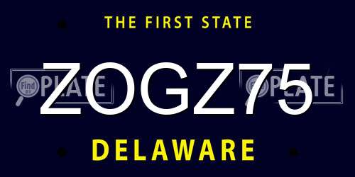 ZOGZ75 Delaware License Plate