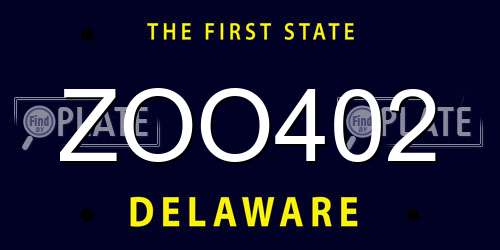 ZOO402 Delaware License Plate