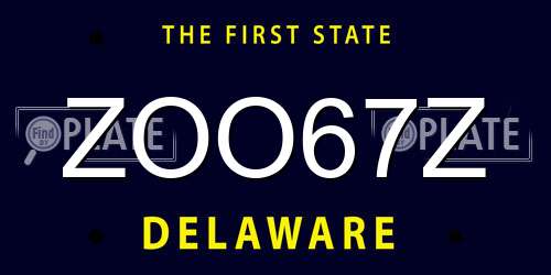 ZOO67Z Delaware License Plate