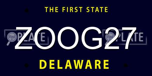 ZOOG27 Delaware License Plate