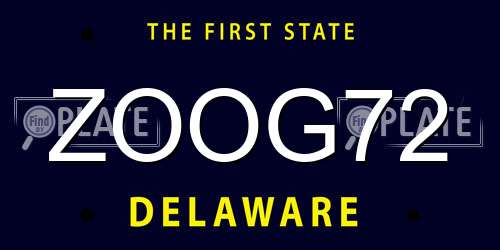 ZOOG72 Delaware License Plate