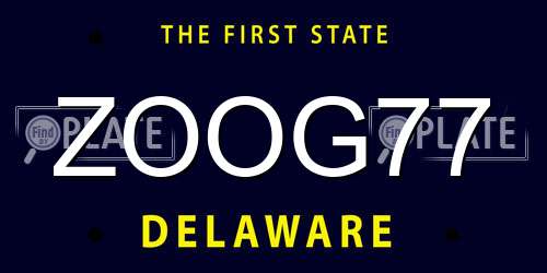 ZOOG77 Delaware License Plate