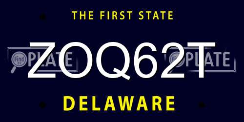 ZOQ62T Delaware License Plate