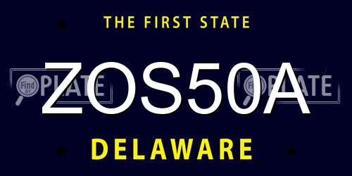ZOS50A Delaware License Plate