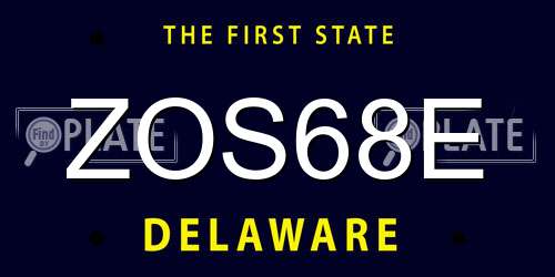 ZOS68E Delaware License Plate