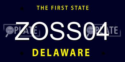 ZOSS04 Delaware License Plate