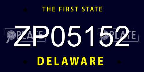 ZP05152 Delaware License Plate