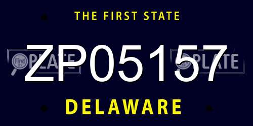 ZP05157 Delaware License Plate