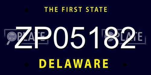 ZP05182 Delaware License Plate