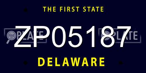 ZP05187 Delaware License Plate