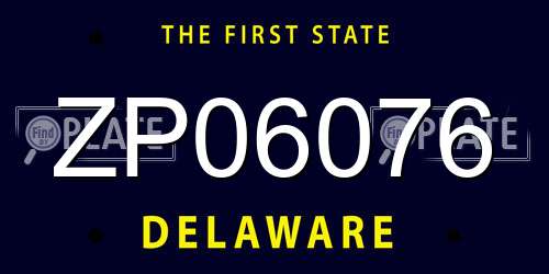 ZP06076 Delaware License Plate