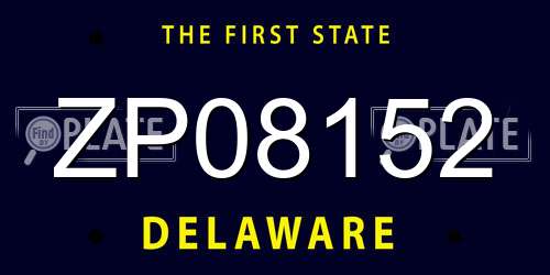 ZP08152 Delaware License Plate