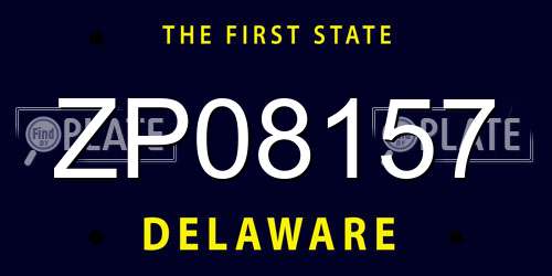 ZP08157 Delaware License Plate