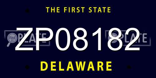 ZP08182 Delaware License Plate
