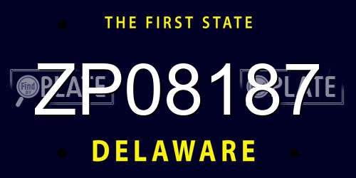 ZP08187 Delaware License Plate