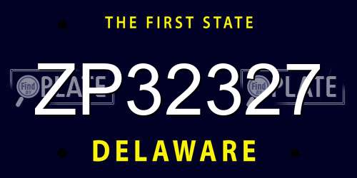 ZP32327 Delaware License Plate