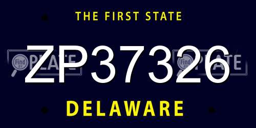 ZP37326 Delaware License Plate