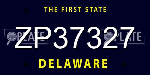 ZP37327 Delaware License Plate
