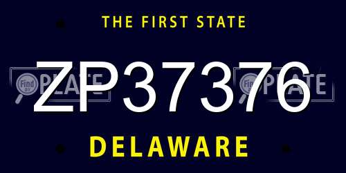 ZP37376 Delaware License Plate