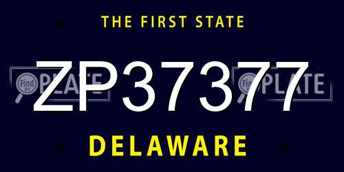 ZP37377 Delaware License Plate