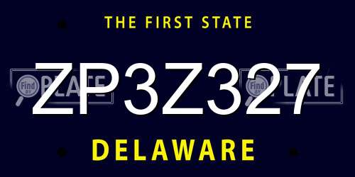 ZP3Z327 Delaware License Plate