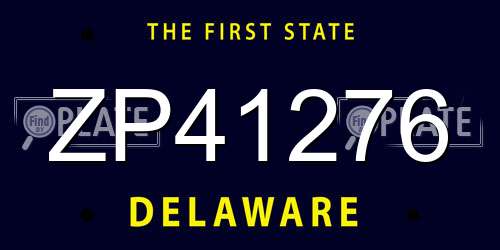 ZP41276 Delaware License Plate