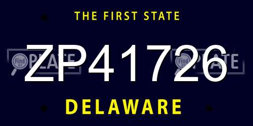 ZP41726 Delaware License Plate