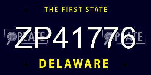ZP41776 Delaware License Plate