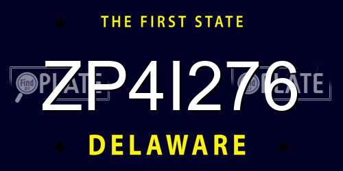 ZP4I276 Delaware License Plate