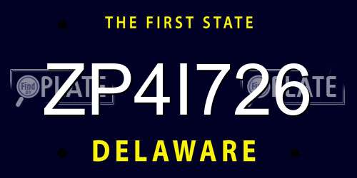 ZP4I726 Delaware License Plate