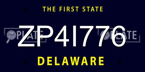 ZP4I776 Delaware License Plate