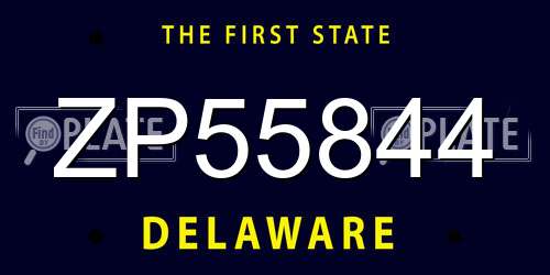 ZP55844 Delaware License Plate