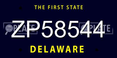 ZP58544 Delaware License Plate
