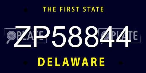 ZP58844 Delaware License Plate