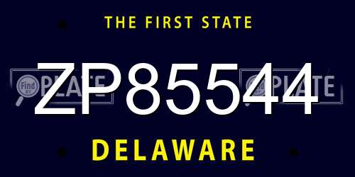 ZP85544 Delaware License Plate