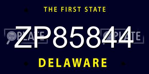 ZP85844 Delaware License Plate