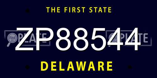 ZP88544 Delaware License Plate