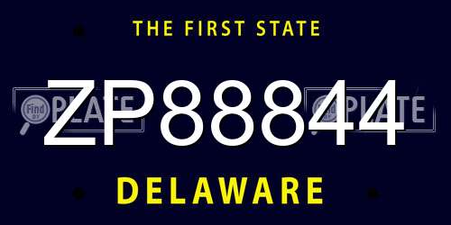 ZP88844 Delaware License Plate