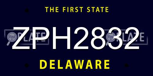 ZPH2832 Delaware License Plate