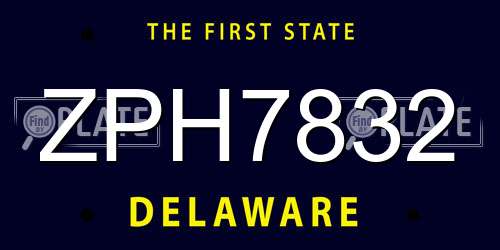 ZPH7832 Delaware License Plate