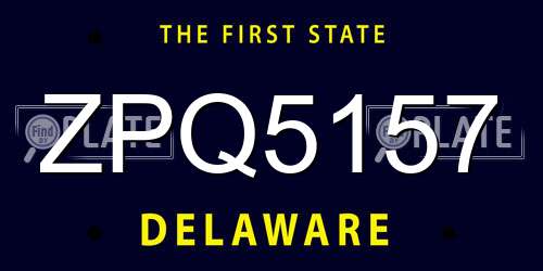 ZPQ5157 Delaware License Plate