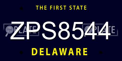 ZPS8544 Delaware License Plate